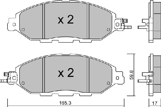 Aisin BPNI-1008 - Kit pastiglie freno, Freno a disco autozon.pro