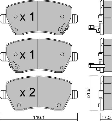 Aisin BPNI-1014 - Kit pastiglie freno, Freno a disco autozon.pro