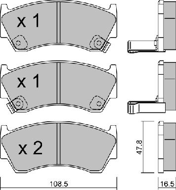 Aisin BPNI-1012 - Kit pastiglie freno, Freno a disco autozon.pro