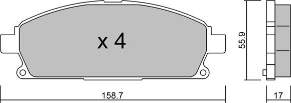 Aisin BPNI-1023 - Kit pastiglie freno, Freno a disco autozon.pro