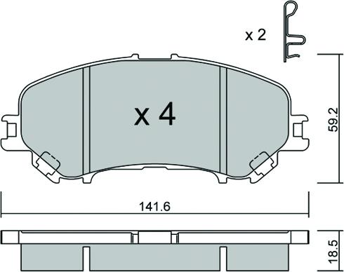 Aisin BPNI-1022 - Kit pastiglie freno, Freno a disco autozon.pro