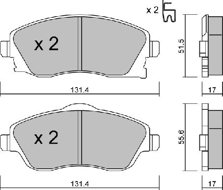 Aisin BPOP-1005 - Kit pastiglie freno, Freno a disco autozon.pro