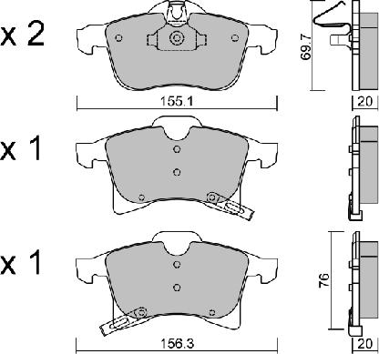 Aisin BPOP-1002 - Kit pastiglie freno, Freno a disco autozon.pro