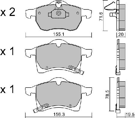 Aisin BPOP-1013 - Kit pastiglie freno, Freno a disco autozon.pro