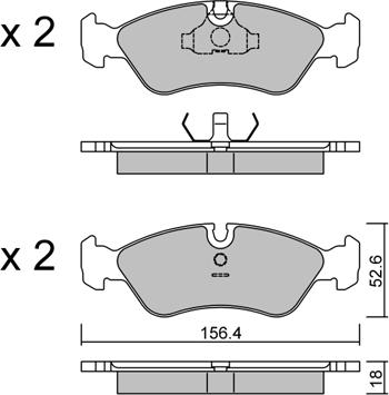 Aisin BPOP-1017 - Kit pastiglie freno, Freno a disco autozon.pro