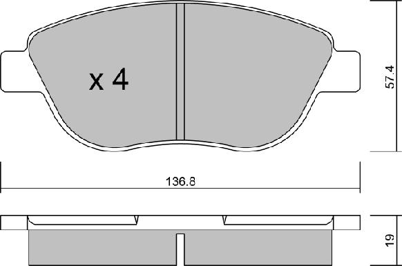 Aisin BPPE-1004 - Kit pastiglie freno, Freno a disco autozon.pro