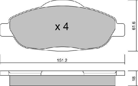 Aisin BPPE-1001 - Kit pastiglie freno, Freno a disco autozon.pro