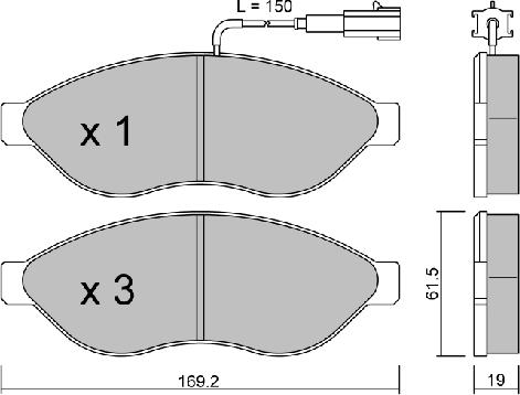 Aisin BPPE-1002 - Kit pastiglie freno, Freno a disco autozon.pro