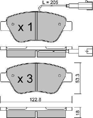 Aisin BPPE-1007 - Kit pastiglie freno, Freno a disco autozon.pro