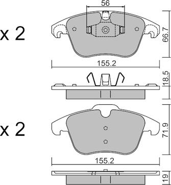 AISIN BPPE-1026 - Kit pastiglie freno, Freno a disco autozon.pro