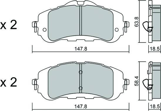 Aisin BPPE-1023 - Kit pastiglie freno, Freno a disco autozon.pro