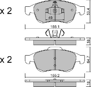 Aisin BPRE-1006 - Kit pastiglie freno, Freno a disco autozon.pro