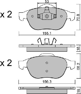 Aisin BPRE-1003 - Kit pastiglie freno, Freno a disco autozon.pro