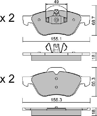 Aisin BPRE-1016 - Kit pastiglie freno, Freno a disco autozon.pro