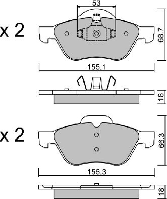 Aisin BPRE-1010 - Kit pastiglie freno, Freno a disco autozon.pro