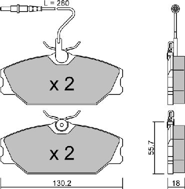 Aisin BPRE-1018 - Kit pastiglie freno, Freno a disco autozon.pro