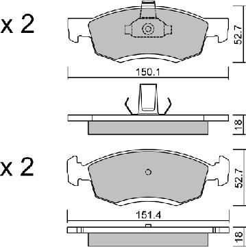 Aisin BPRE-1012 - Kit pastiglie freno, Freno a disco autozon.pro