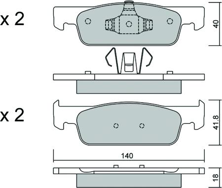 Aisin BPRE-1024 - Kit pastiglie freno, Freno a disco autozon.pro