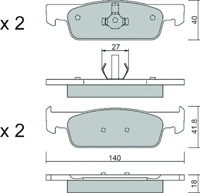 Aisin BPRE-1025 - Kit pastiglie freno, Freno a disco autozon.pro