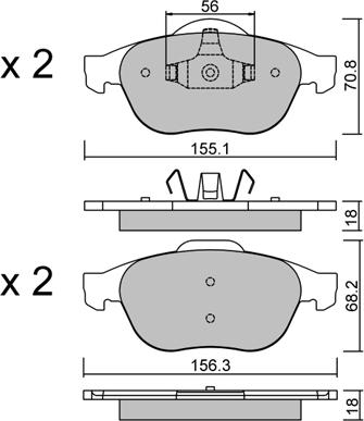 Aisin BPRE-1026 - Kit pastiglie freno, Freno a disco autozon.pro