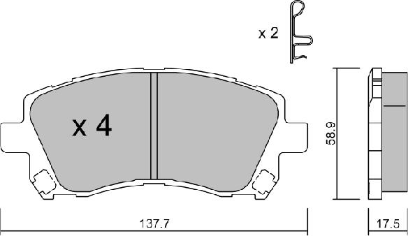 Aisin BPSB-1902 - Kit pastiglie freno, Freno a disco autozon.pro