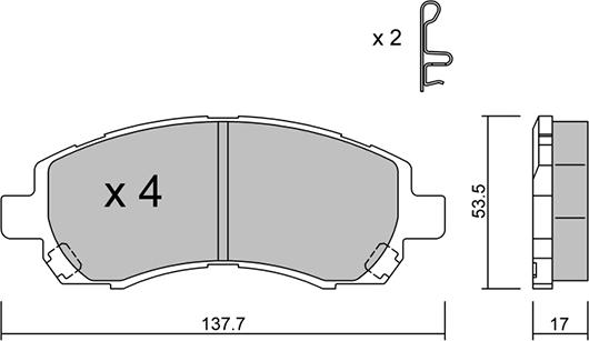 Aisin BPSB-1001 - Kit pastiglie freno, Freno a disco autozon.pro