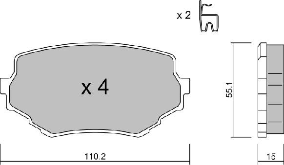 Aisin BPSZ-1902 - Kit pastiglie freno, Freno a disco autozon.pro