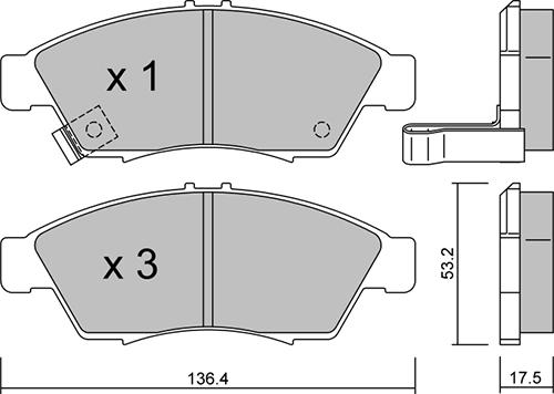 Aisin BPSZ-1003 - Kit pastiglie freno, Freno a disco autozon.pro