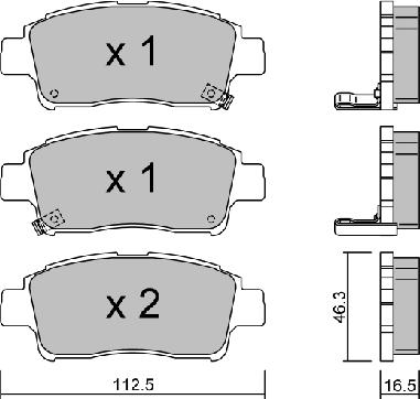 Aisin BPTO-1916 - Kit pastiglie freno, Freno a disco autozon.pro