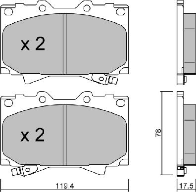 Aisin BPTO-1912 - Kit pastiglie freno, Freno a disco autozon.pro