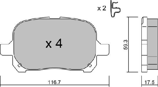 Aisin BPTO-1925 - Kit pastiglie freno, Freno a disco autozon.pro