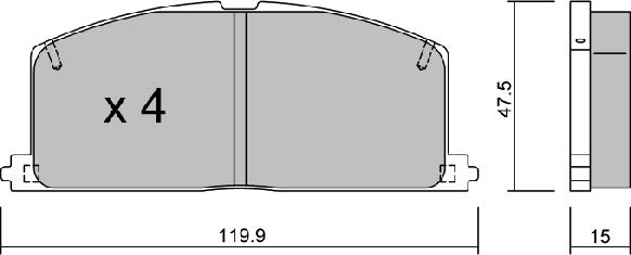 Aisin BPTO-1921 - Kit pastiglie freno, Freno a disco autozon.pro