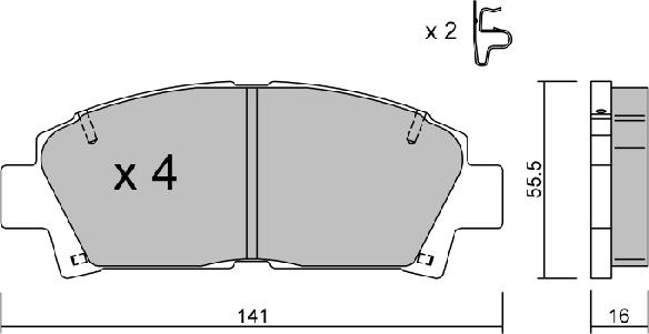 Aisin BPTO-1922 - Kit pastiglie freno, Freno a disco autozon.pro