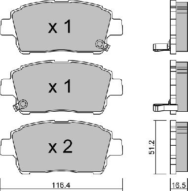 Aisin BPTO-1004 - Kit pastiglie freno, Freno a disco autozon.pro