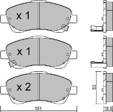 Aisin BPTO-1001 - Kit pastiglie freno, Freno a disco autozon.pro