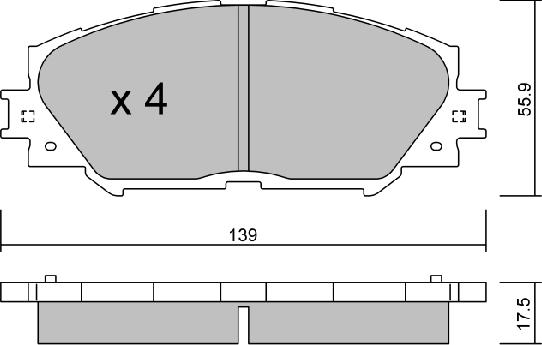 Aisin BPTO-1007 - Kit pastiglie freno, Freno a disco autozon.pro