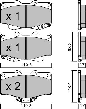 Aisin BPTO-1019 - Kit pastiglie freno, Freno a disco autozon.pro