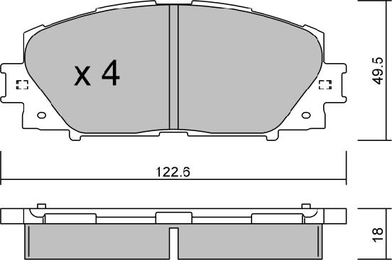 Aisin BPTO-1014 - Kit pastiglie freno, Freno a disco autozon.pro