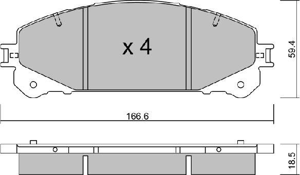 Aisin BPTO-1016 - Kit pastiglie freno, Freno a disco autozon.pro