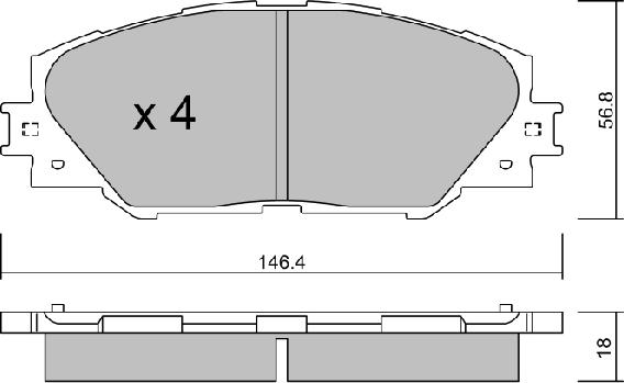 Aisin BPTO-1011 - Kit pastiglie freno, Freno a disco autozon.pro