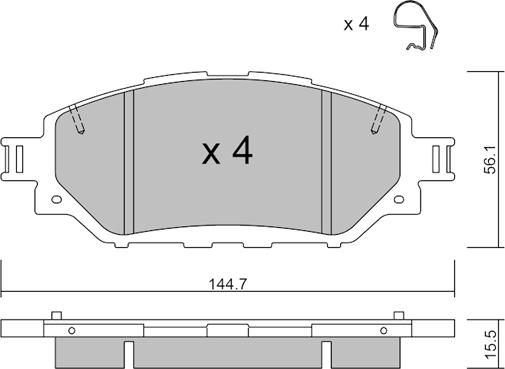 Aisin BPTO-1030 - Kit pastiglie freno, Freno a disco autozon.pro