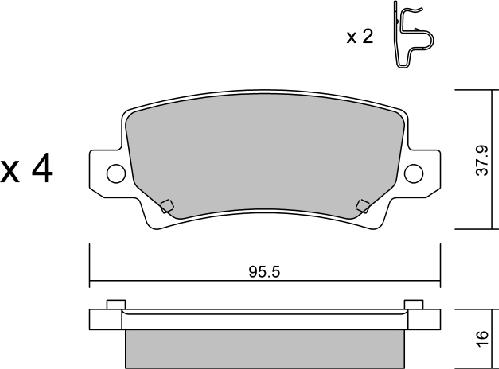 AISIN BPTO-2001 - Kit pastiglie freno, Freno a disco autozon.pro