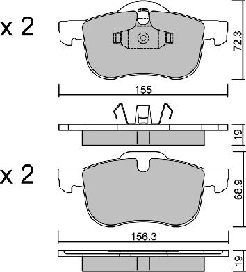 Aisin BPVO-1001 - Kit pastiglie freno, Freno a disco autozon.pro