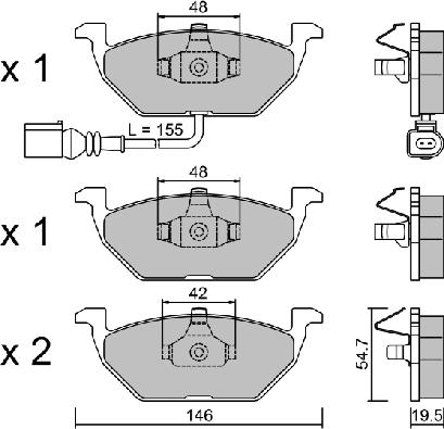 Aisin BPVW-1009 - Kit pastiglie freno, Freno a disco autozon.pro