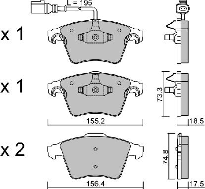 AISIN BPVW-1004 - Kit pastiglie freno, Freno a disco autozon.pro