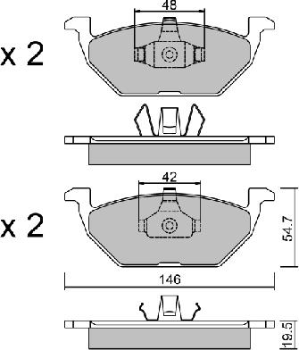 Aisin BPVW-1008 - Kit pastiglie freno, Freno a disco autozon.pro