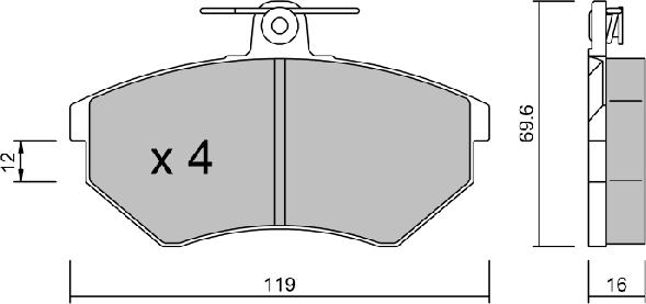 Aisin BPVW-1002 - Kit pastiglie freno, Freno a disco autozon.pro