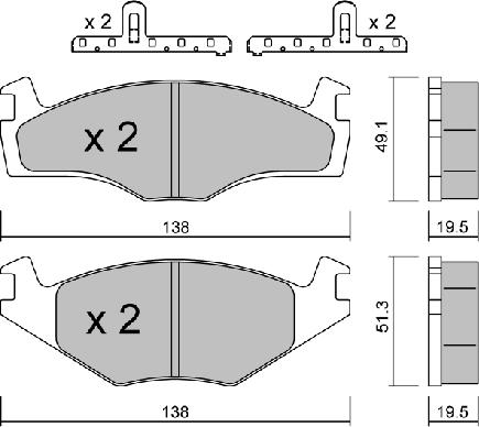 Aisin BPVW-1007 - Kit pastiglie freno, Freno a disco autozon.pro