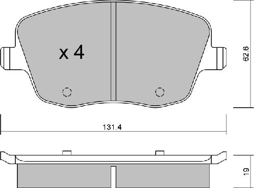 Aisin BPVW-1019 - Kit pastiglie freno, Freno a disco autozon.pro