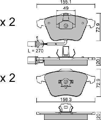 Aisin BPVW-1015 - Kit pastiglie freno, Freno a disco autozon.pro